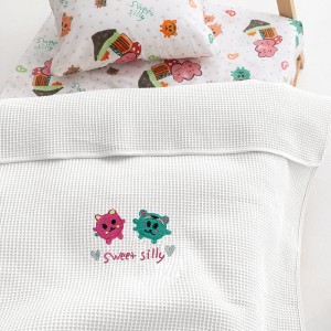 Κουβέρτα Πικέ Αγκαλιάς Baby Blankets 80x110 CANDY/2 WHITE