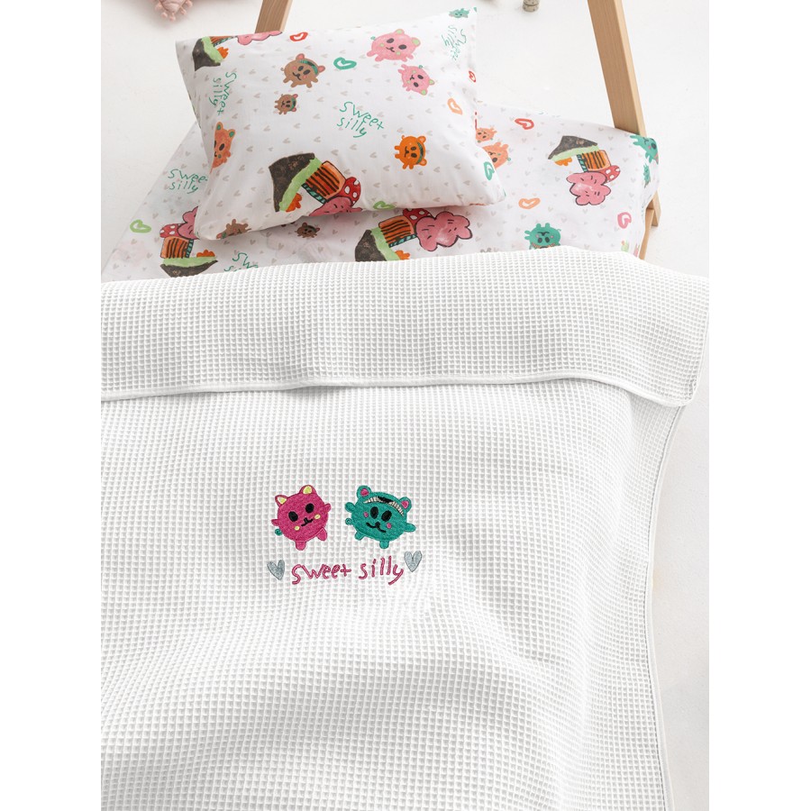 Κουβέρτα Πικέ Αγκαλιάς Baby Blankets 80x110 CANDY/2 WHITE