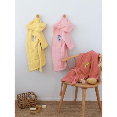 Μπουρνούζι με Κουκούλα Kids Bath TAMI PINK 4-6