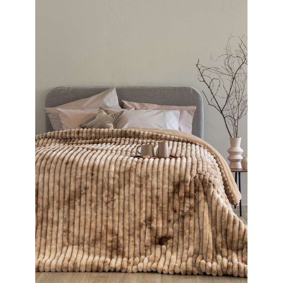 Κουβερτοπάπλωμα Υπέρδιπλο Tidi/2 Beige 220X240 Palamaiki