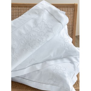 Σεντόνι Με Κέντημα Natali White 225X270 Palamaiki