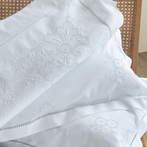 Σεντόνι Με Κέντημα Natali White 225X270 Palamaiki