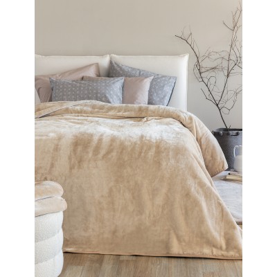 Κουβέρτα Βελουτέ 170x240 DREAM VELOUR/4 SANDY
