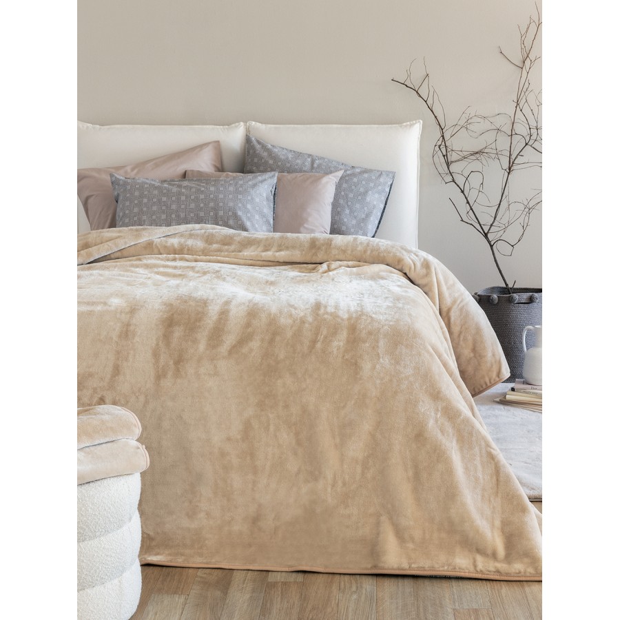 Κουβέρτα Βελουτέ 170x240 DREAM VELOUR/4 SANDY