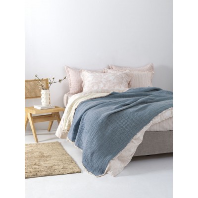 Κουβέρτα muslin 250x240 MOUS BLUE