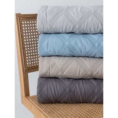 Σετ Κουβερλί King Size 3Τμχ Ifigeneia Grey 260X240 Palamaiki