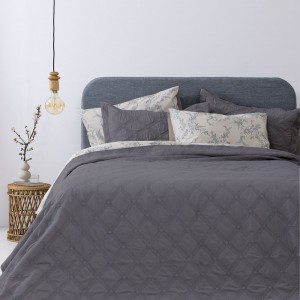 Σετ Κουβερλί King Size 3Τμχ Ifigeneia Grey 260X240 Palamaiki