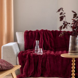 Γούνα Ημίδιπλη Blankets Collection Heather Bordo 160X220 Palamaiki