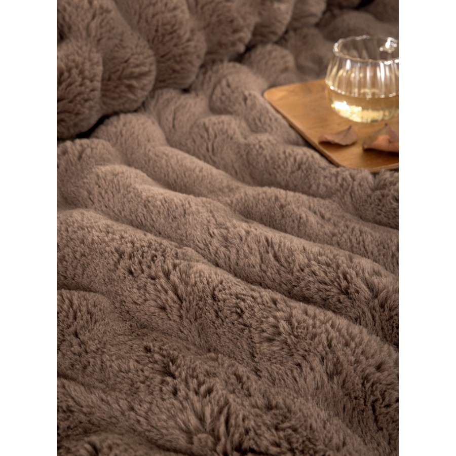 Γούνα Ημίδιπλη Blankets Collection Heather Brown 160X220 Palamaiki