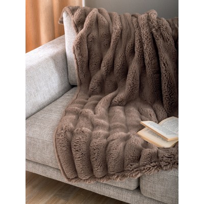 Γούνα Ημίδιπλη Blankets Collection Heather Brown 160X220 Palamaiki