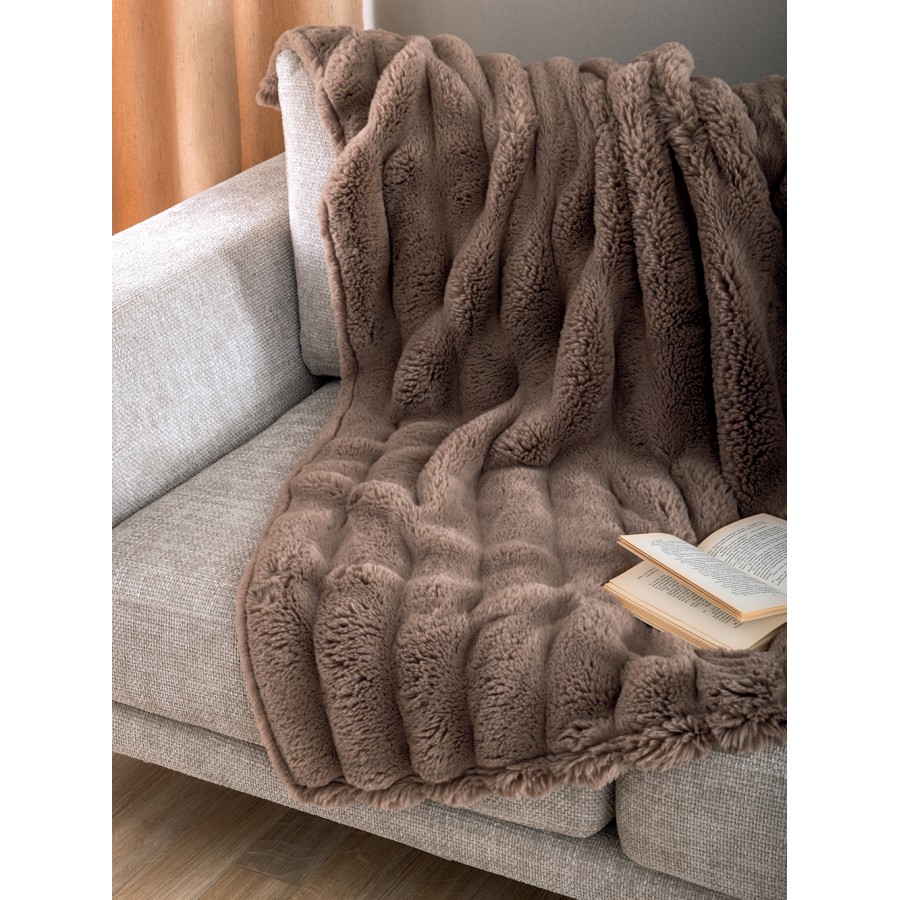 Γούνα Ημίδιπλη Blankets Collection Heather Brown 160X220 Palamaiki