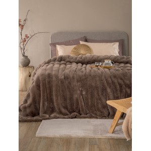 Γούνα Υπέρδιπλη Blankets Collection Heather Brown 220X240 Palamaiki