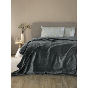 Κουβέρτα Fleece Μονή Lucy Lucy Coal 160X220 Palamaiki