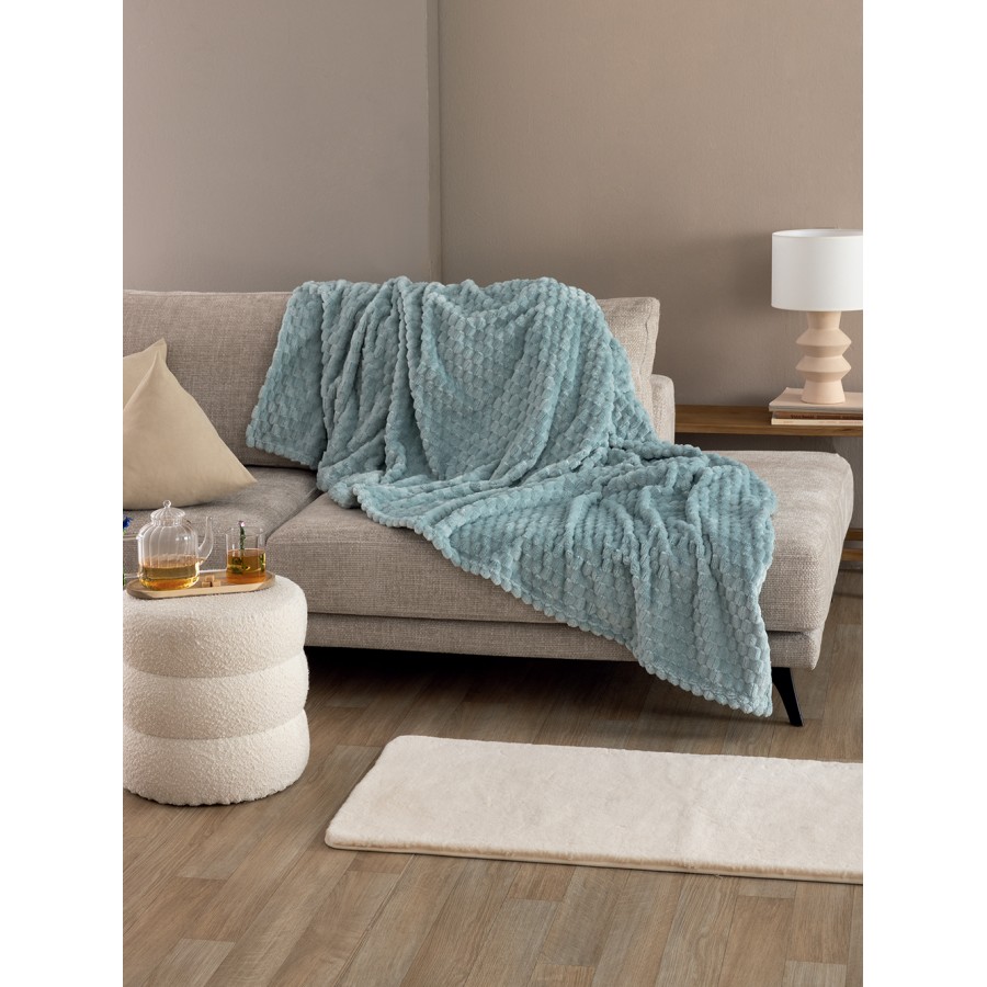 Κουβέρτα Fleece Υπέρδιπλη Aster Aster Jade 220X240 Palamaiki