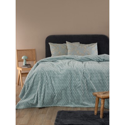 Κουβέρτα Fleece Υπέρδιπλη Aster Aster Jade 220X240 Palamaiki