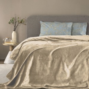 Κουβέρτα Fleece Υπέρδιπλη Lucy Lucy Fog 220X240 Palamaiki