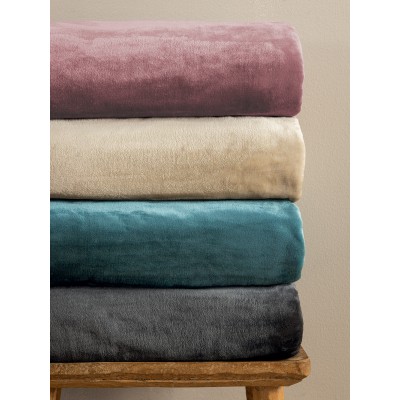 Κουβέρτα Fleece Υπέρδιπλη Lucy Lucy Mauve 220X240 Palamaiki