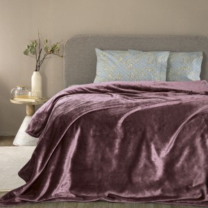 Κουβέρτα Fleece Υπέρδιπλη Lucy Lucy Mauve 220X240 Palamaiki