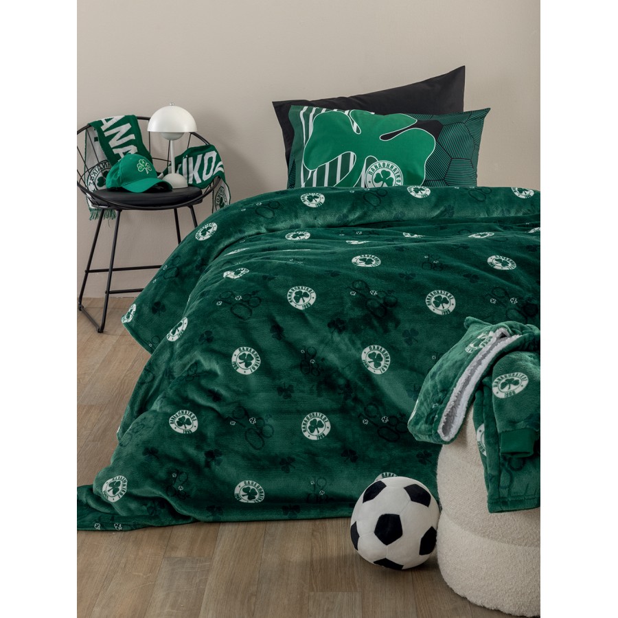 Κουβέρτα Ημίδιπλη Official Team Licenced Panathinaikos BL 160X220 Palamaiki
