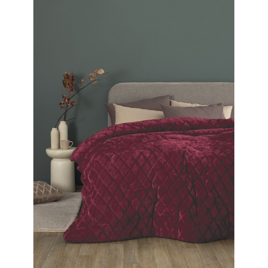 Κουβερτοπάπλωμα King size Comforter Collection Nadine/5 Bordo 240X260 Palamaiki