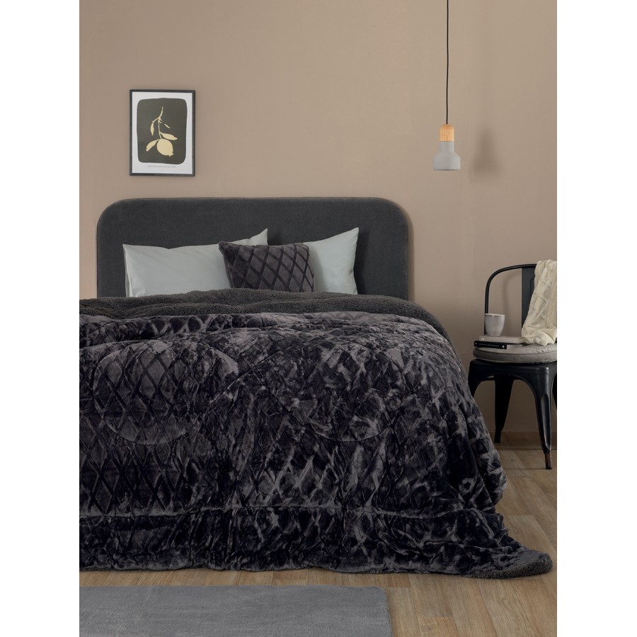 Κουβερτοπάπλωμα King size Comforter Collection Nadine/5 Coal 240X260 Palamaiki