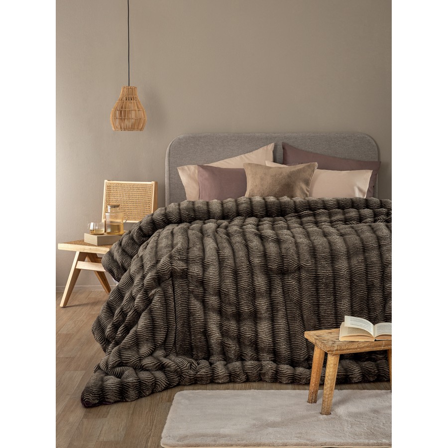 Κουβερτοπάπλωμα Υπέρδιπλο Comforter Collection Juno Taupe 220X240 Palamaiki