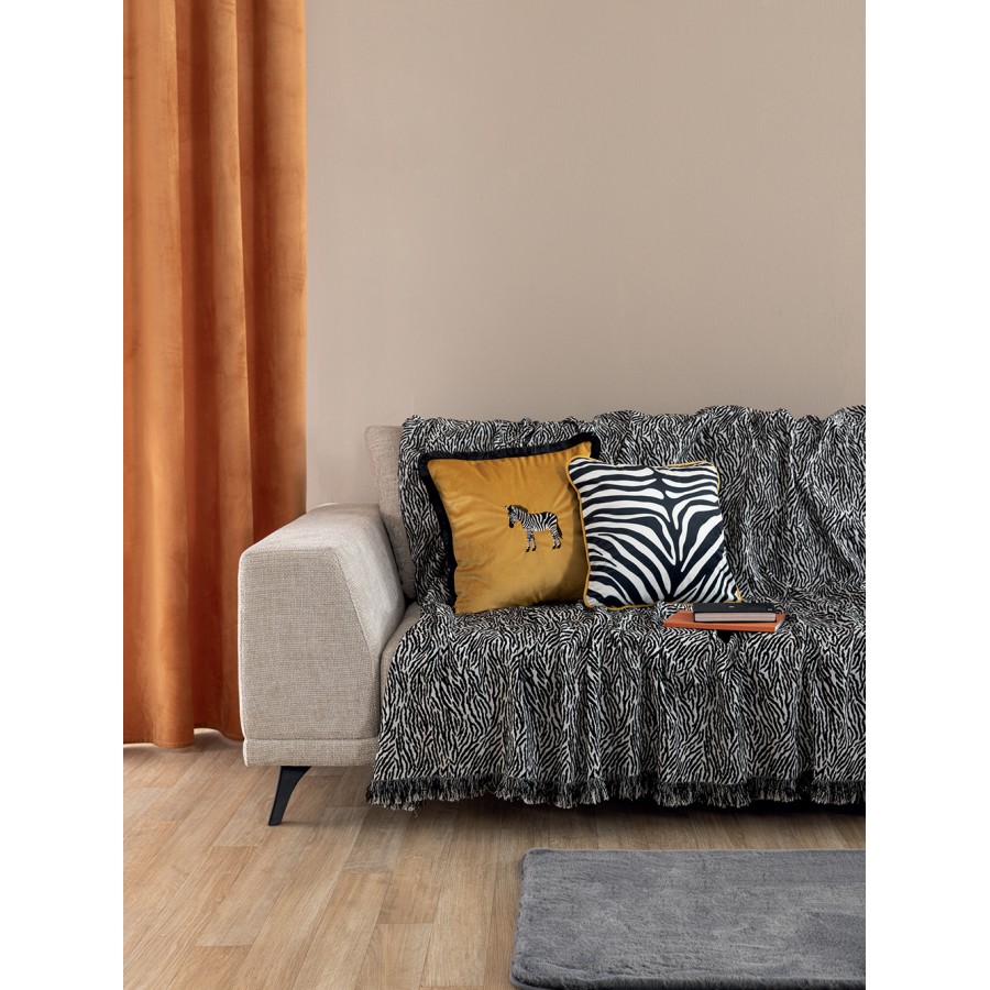 Ριχτάρι Πολυθρόνας Throws Collection Grevi Black 180X180 Palamaiki