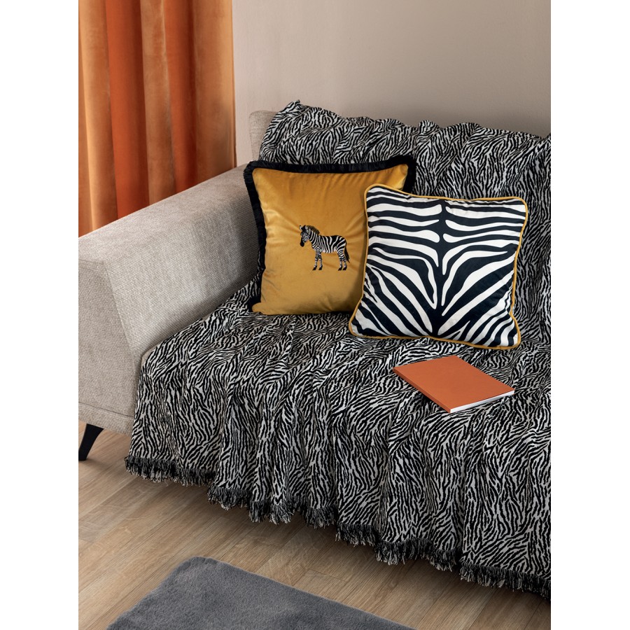 Ριχτάρι Πολυθρόνας Throws Collection Grevi Black 180X180 Palamaiki