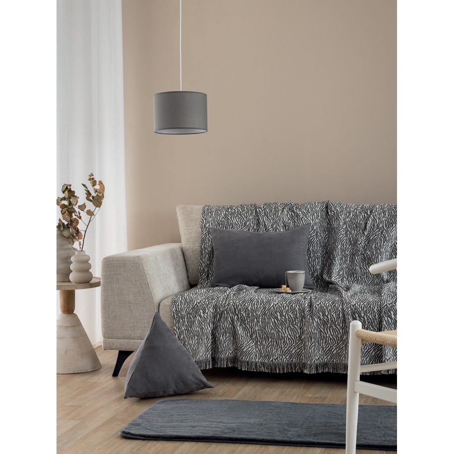 Ριχτάρι Πολυθρόνας Throws Collection Grevi Grey 180X180 Palamaiki