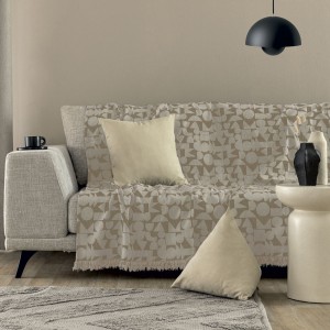 Ριχτάρι Τριθέσιου Καναπέ Throws Collection Mika Beige 180X300 Palamaiki Ριχτάρι Τριθέσιου Καναπέ Throws Collection Mika Beige 180X300 Palamaiki