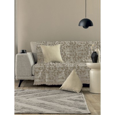 Ριχτάρι Τριθέσιου Καναπέ Throws Collection Mika Beige 180X300 Palamaiki Ριχτάρι Τριθέσιου Καναπέ Throws Collection Mika Beige 180X300 Palamaiki