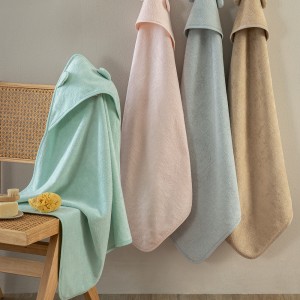 Σετ Μπουρνουζοπετσέτες Με Κουκούλα Baby Bath Robin (2) Rose 75X75 Palamaiki