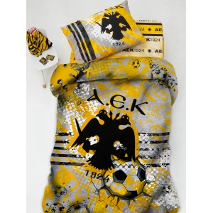 Σετ Παπλωματοθήκη Μονή Official Team Licenced Aek8 170X250 Palamaiki