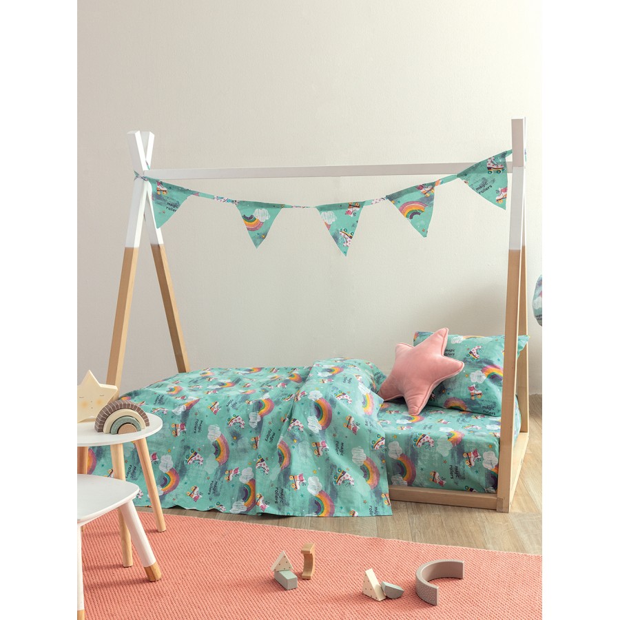 Σετ Σεντόνια Κούνιας Με λάστιχο My Kingdom Collection MK774 75X140+15 Palamaiki Σετ Σεντόνια Κούνιας Με λάστιχο My Kingdom Collection MK774 75X140+15 Palamaiki