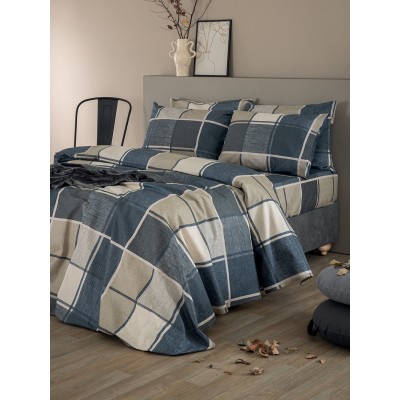 Σετ Σεντόνια Υπέρδιπλα Με λάστιχο Flannel Beauty FB0236 170X200+32 Palamaiki