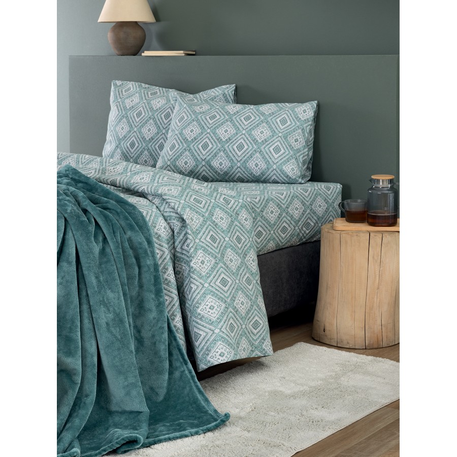 Σετ Σεντόνια Υπέρδιπλα Flannel Beauty FB0239 240X265 Palamaiki