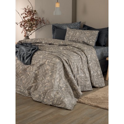 Σετ Σεντόνια Υπέρδιπλα Με λάστιχο Flannel Beauty FB0240 170X200+32 Palamaiki