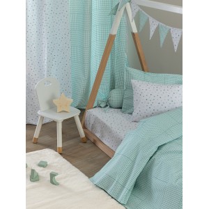 Σεντόνι Κούνιας 70x140+20 BB100 Aqua Με Λάστιχο Palamaiki