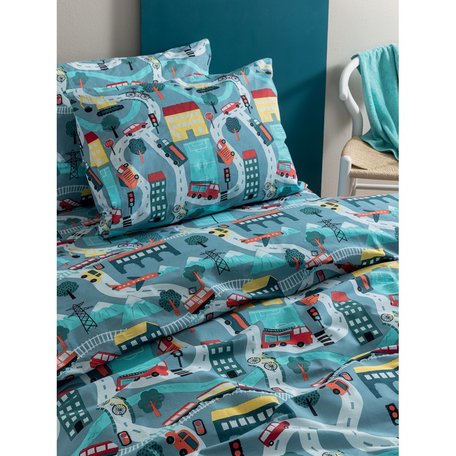 Σετ Μονά Σεντόνια My Kingdom 170x260 MK771 Χωρίς Λάστιχο Palamaiki