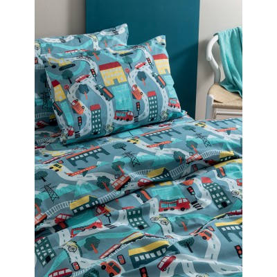 Σετ Μονά Σεντόνια My Kingdom 170x260 MK771 Με Λάστιχο Palamaiki