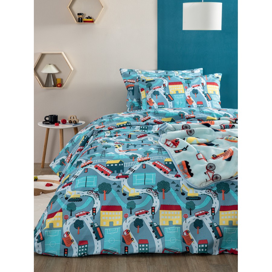 Σετ Μονά Σεντόνια My Kingdom 170x260 MK771 Με Λάστιχο Palamaiki