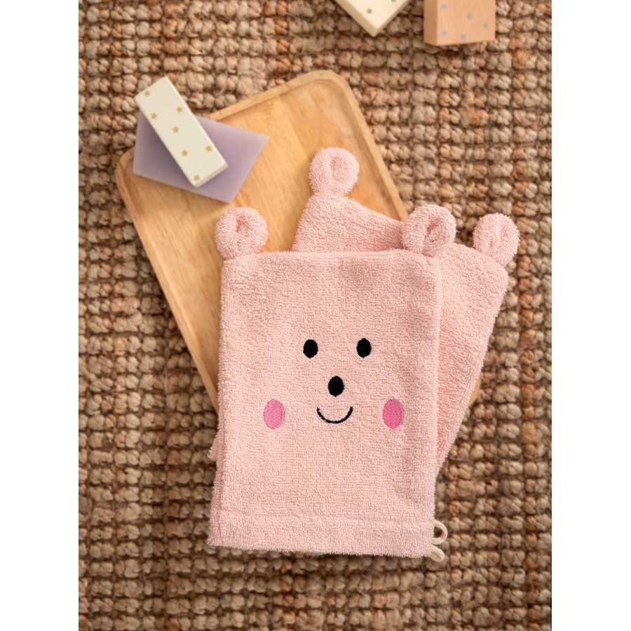 Σετ γάντια μπάνιου πετσετέ Baby Bath  BG100 Pink 17X23 Palamaiki