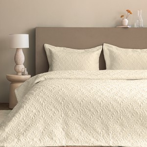Σετ Κουβερλί Νυφικό 240x260 WED105  Ecru 240X260 Palamaiki