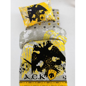Σετ Μονά Σεντόνια Aek 1924 Με λάστιχο AEK9 110X200+30 Palamaiki
