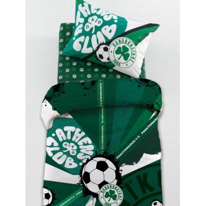Σετ Μονά Σεντόνια Panathinaikos F.C. Με λάστιχο FC12 110X200+30 Palamaiki