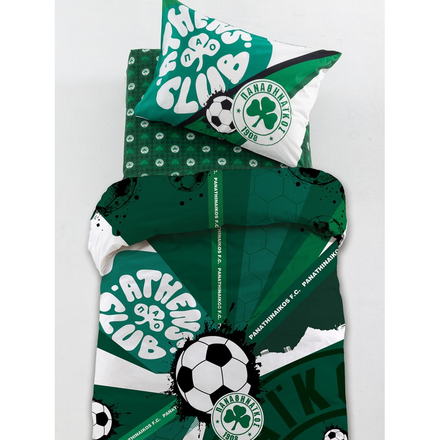 Σετ Μονά Σεντόνια Panathinaikos F.C. Με λάστιχο FC12 110X200+30 Palamaiki