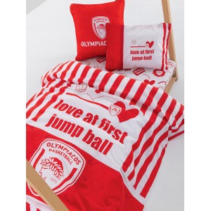 Σετ Μονά Σεντόνια Olympiacos B.C. Με λάστιχο BC9 70X140+15 Palamaiki