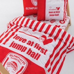 Σετ Μονά Σεντόνια Olympiacos B.C. Με λάστιχο BC9 70X140+15 Palamaiki