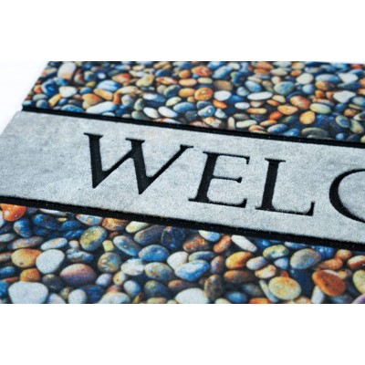 Sdim Αντιολισθητικό Πατάκι Εισόδου Ecomat 001 Welcome Pebbles 45x75εκ.