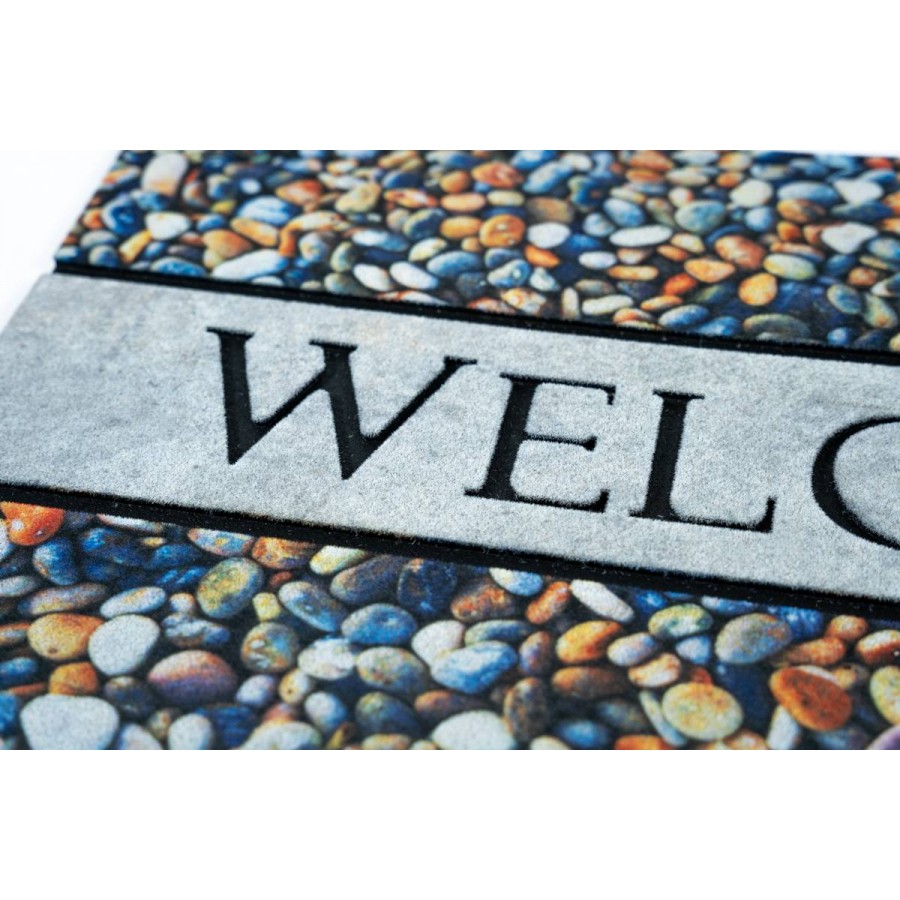 Sdim Αντιολισθητικό Πατάκι Εισόδου Ecomat 001 Welcome Pebbles 45x75εκ.